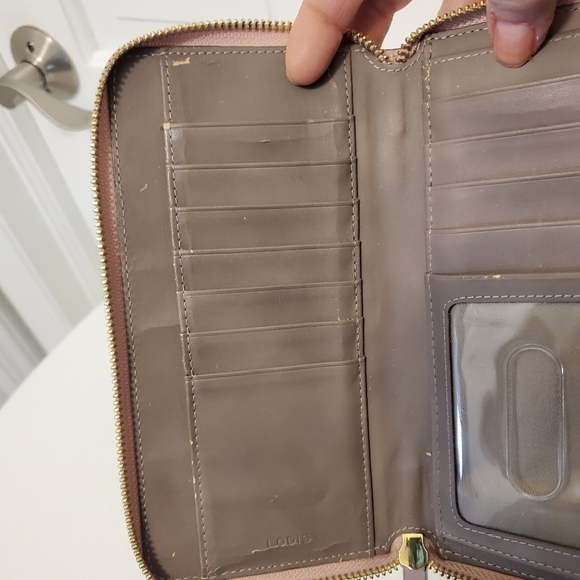 LODIS Mauve in Color Leather Zip Close Wallet, Classic - Picture 8 of 9